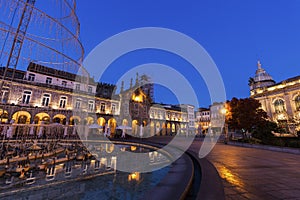 Arcada on Plaza de la Republica in Braga at dawn photo