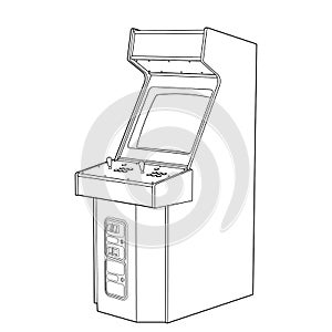 Arcade Cabinet or Arcade Machine, Left Oblique View