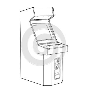 Arcade Cabinet or Arcade Machine, Right Oblique View