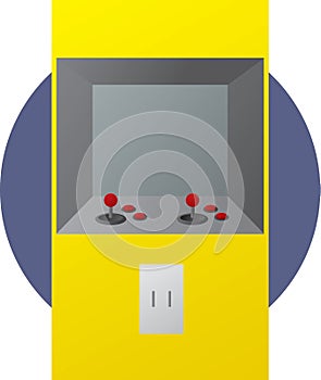 Arcade coin operated videogame illustration