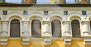 Arcade of columns and windows in a Kremlin building photo