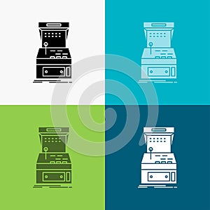 Arcade, console, game, machine, play Icon Over Various Background. glyph style design, designed for web and app. Eps 10 vector