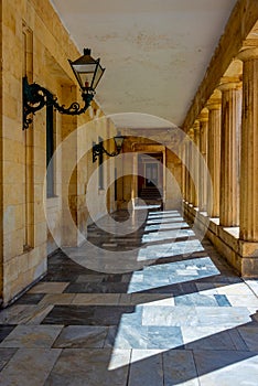 Arcade at the Corfu Museum of Asian Art in Greece