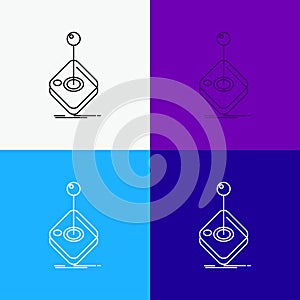Arcade, game, gaming, joystick, stick Icon Over Various Background. Line style design, designed for web and app. Eps 10 vector