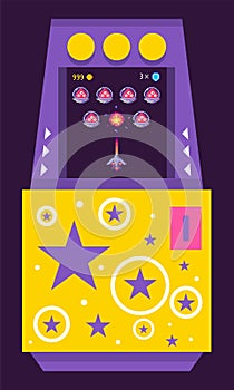 Arcade Game Machine with Alien Monsters Vector