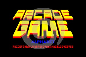 Arcade game retro style font