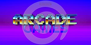 Arcade games retro editable text effect style with vibrant theme concept