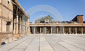 Arcade of Jama masjid mosque in Ahmedabad