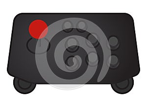Arcade joystick controller flat vector color icon for apps or website
