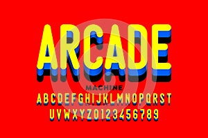 Arcade machine game style font