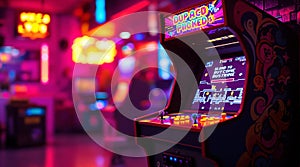 Arcade machine styled with authentic 80s details