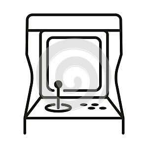 Arcade retro video game machine icon - Editable stroke