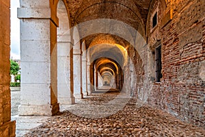 Arcade in Royal Palace of Aranjuez in Madrid