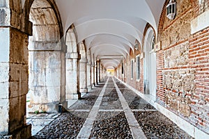 Arcade in Royal Palace of Aranjuez in Madrid