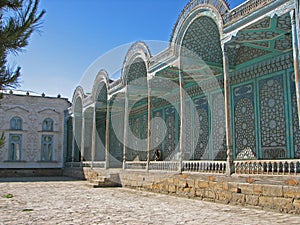 Arcade Sitorai Mokhi-Khosa palace in Bukhara photo