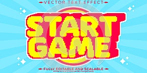 Arcade text effect, editable pixel and retro text style