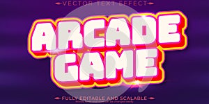 Arcade text effect, editable pixel and retro text style