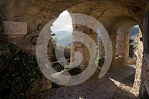 Arcades in the ancient village of Verezzi