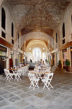 The arcades of the Basilica Palladiana Vicenza Italy