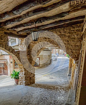 Arcades at Benabarre, northern Aragon, Spain