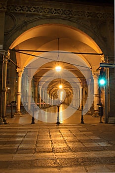 Arcades in Bologna, Italy