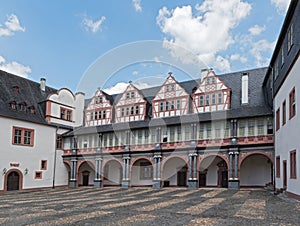 The arcades of castle Weilburg, Hesse, Germany