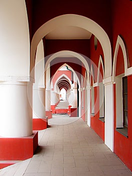 Arcades in the city of Kaluga in Russia.