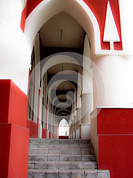 Arcades in the city of Kaluga in Russia.