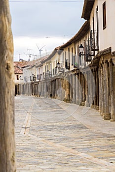 Arcades in the  street of the town of Ampudia