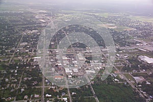 Arcadia, FL downtown aerial view.