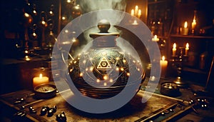 Arcane circuit boards, AI generated image