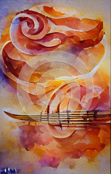 Arcane sunrise - abstract watercolor painting