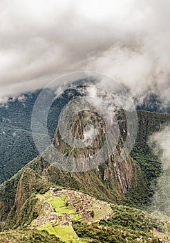 Arceological site in Machu Picchu the ancient Inca city near Cusco, Peru