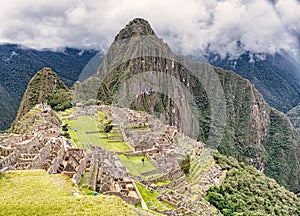 Arceological site in Machu Picchu the ancient Inca city near Cusco, Peru