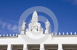 Arch above one of pavilions