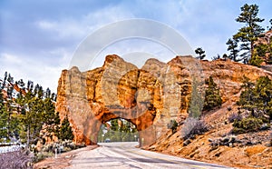 Arch above Scenic Byway 12 at Red Canyon in Utah, the USA