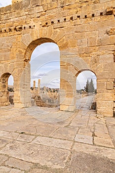 Arch of Antoninus Pius at the Byzantine Roman ruins in Sbeitla