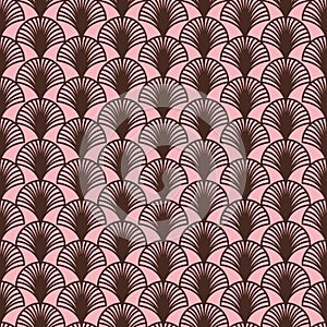 Arch arabic seamless pattern, black pink background illustration for design