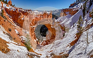 Arch Bridge at Bryce Canyon in the snow