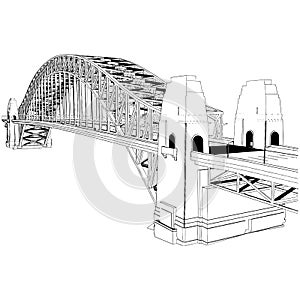 Arch Bridge Construction Structure Vector. Illustration Isolated On White Background