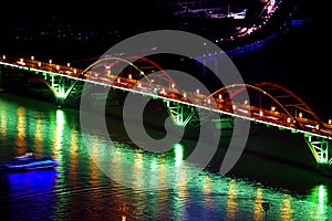 Arch bridge at night