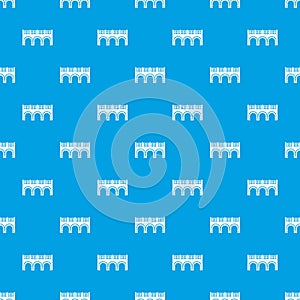 Arch bridge pattern vector seamless blue