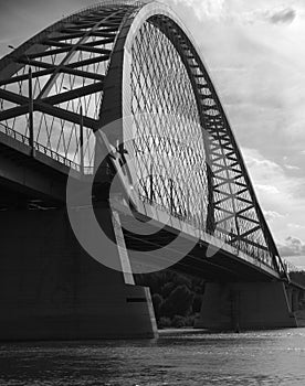 Arch of the Bugrinsky bridge. Novosibirsk.