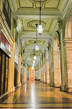 Arch building on Piazza de Ferrari in Genoa, Italy photo