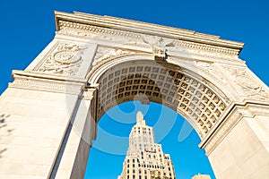 Arch and buildings of Washington Square Park, New York City