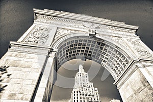 Arch and buildings of Washington Square Park, New York City