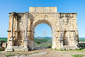 Arch of Caracalla at the Roman Ruins of Volubilis in Morocco