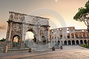Arch of Constantin and The Colosseum