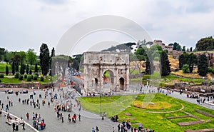 Arch of Constantine Arco di Constantino near Colloseum Coliseum, Rome, Italy