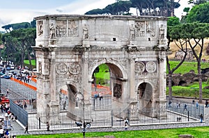 Arch of Constantine Arco di Constantino near Colloseum Coliseum, Rome, Italy